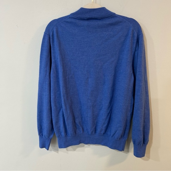 Donald Ross Blue 100% Merino Wool Quarter Zip Pullover Sweater Men’s Size XL - Picture 4 of 5